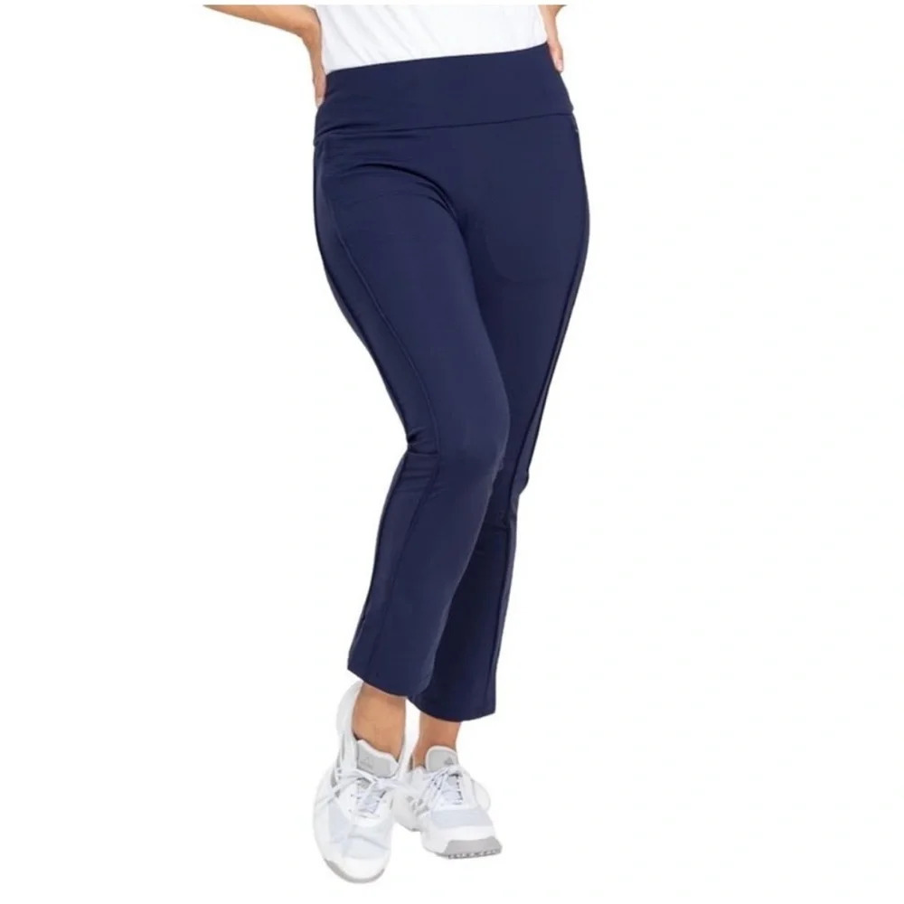 Kinona Smooth Your Waist Crop Pants Navy Blue Golf Pant Shaping Pockets S